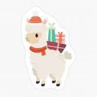 Cute Alpaca Christmas With Gifts - A Funny Christmas Gift For A Llama Lover Or Alpaca Lover!